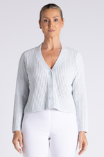 Load image into Gallery viewer, Two T's - Boucle Knitted Cardi - Sea Foam
