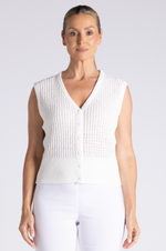 Load image into Gallery viewer, Two T's - Boucle Knitted Vest - Milk
