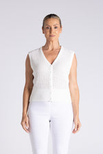 Load image into Gallery viewer, Two T's - Boucle Knitted Vest - Milk
