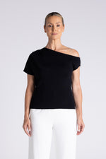 Load image into Gallery viewer, Two T's - Off the Shoulder Knit - Black
