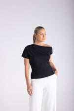 Load image into Gallery viewer, Two T's - Off the Shoulder Knit - Black
