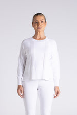 Load image into Gallery viewer, Two T's - Pointelle Crew Knit - White
