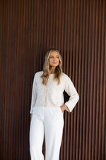 Load image into Gallery viewer, Two T's - Sequin Cardi - Milk
