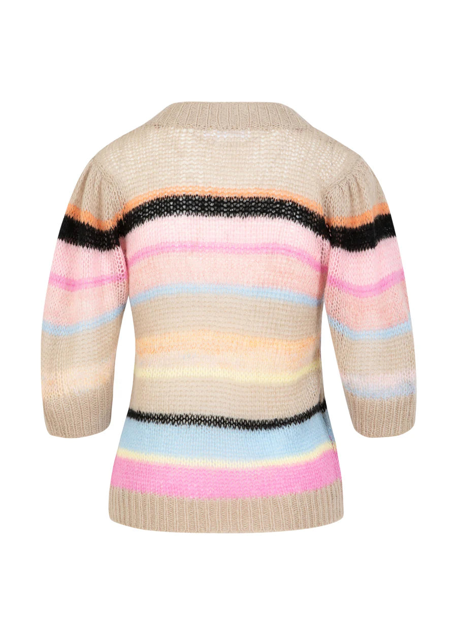 Coster Copenhagen - V Neck Knit in Multi Stripe Mix