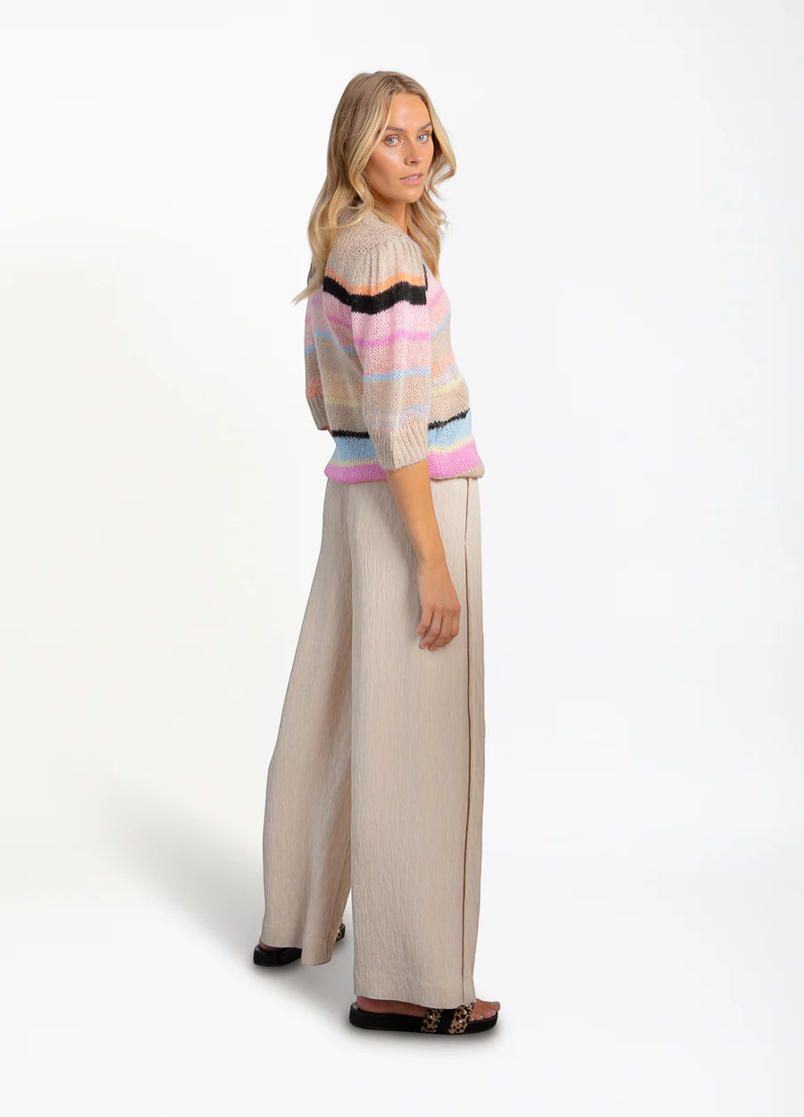 Coster Copenhagen - V Neck Knit in Multi Stripe Mix