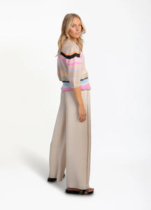 Coster Copenhagen - V Neck Knit in Multi Stripe Mix