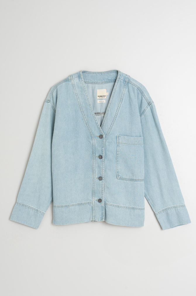 Indi And Cold - Denim-Effect Overshirt - Tejano 105