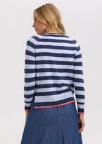 Load image into Gallery viewer, Zaket And Plover - Essential Stripe V Sweater - Denim
