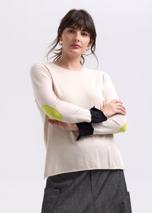Zaket And Plover - Elbow Patch Jumper - Canvas
