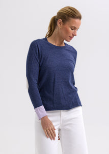 Zaket And Plover - Elbow Patch Jumper - Denim