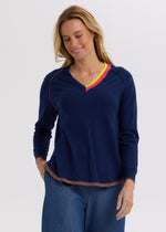 Load image into Gallery viewer, Zaket And Plover - Rounded Bottom V Jumper - Navy
