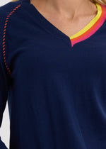 Load image into Gallery viewer, Zaket And Plover - Rounded Bottom V Jumper - Navy
