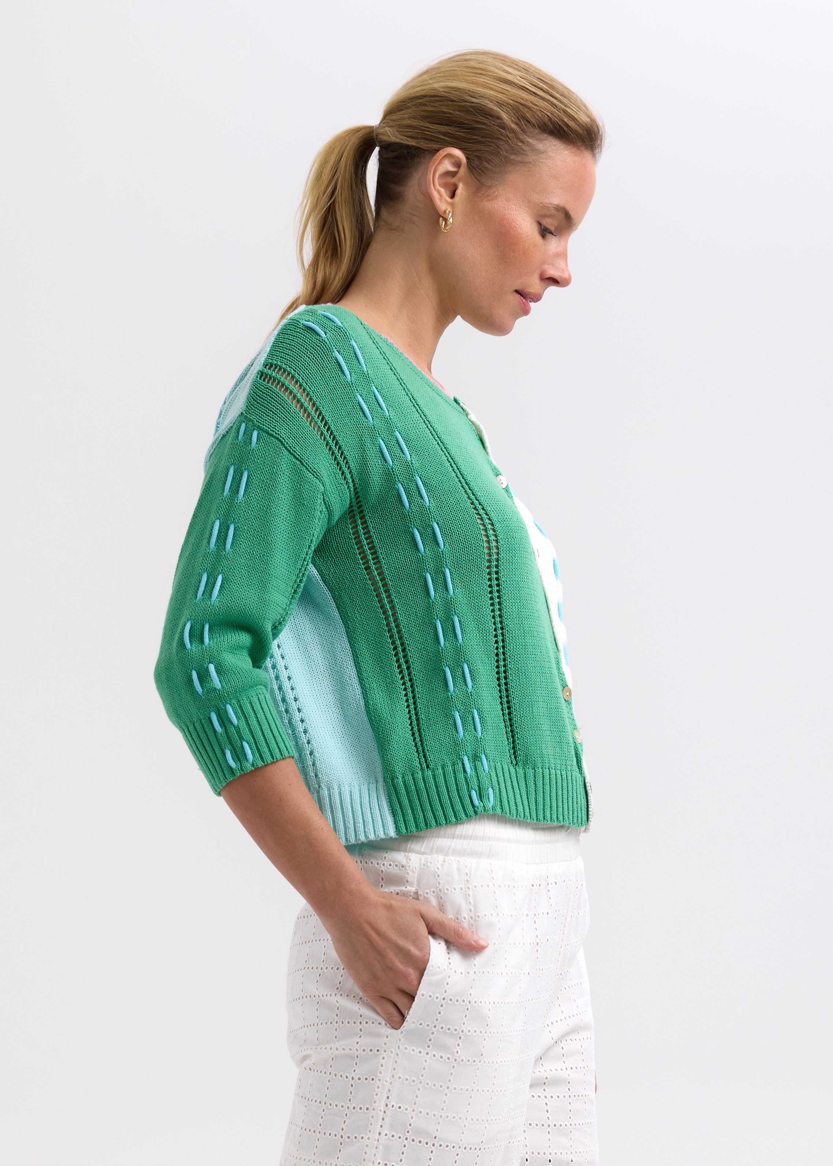 Zaket And plover - Thread Detail Cardi - Apple