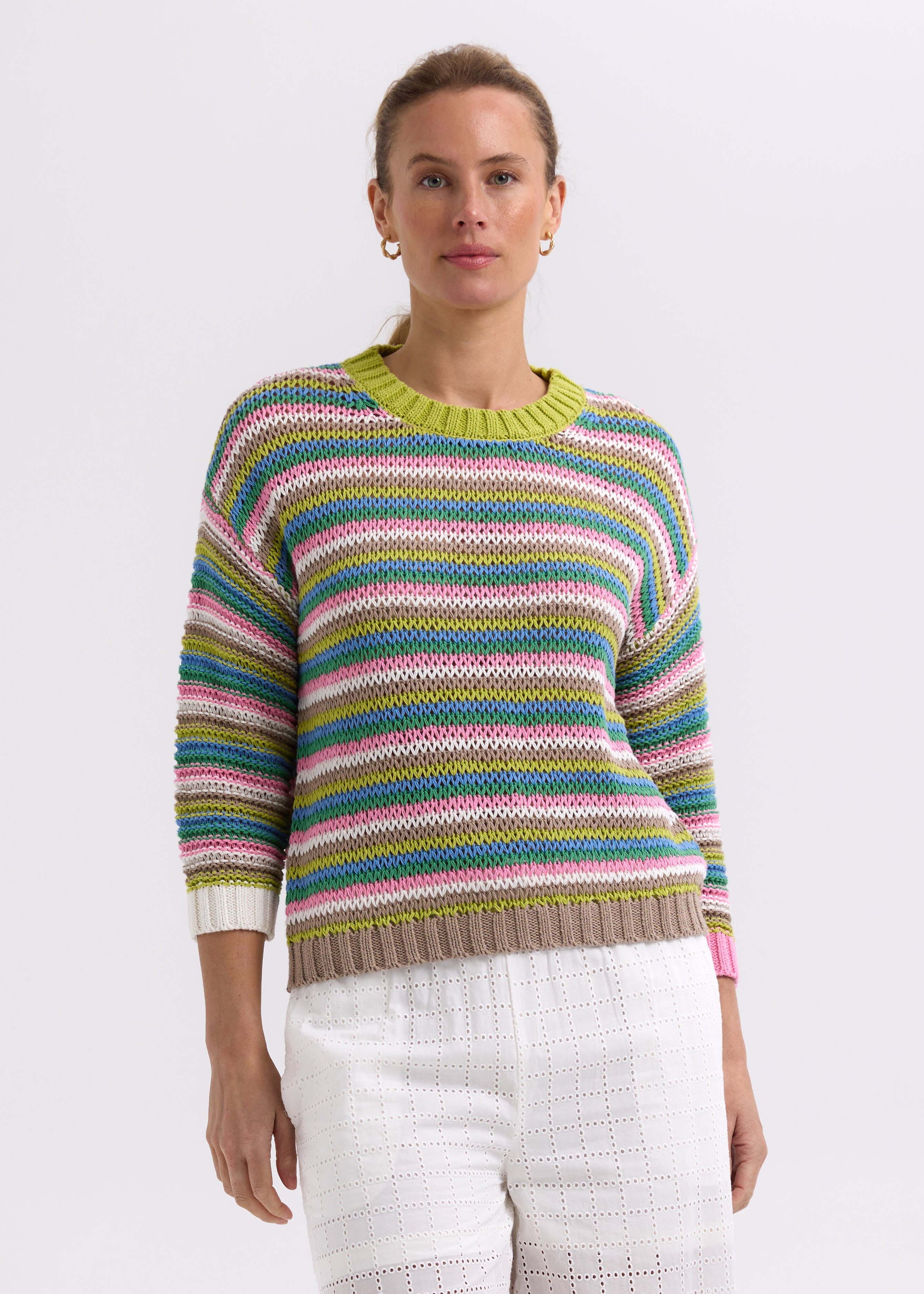 Zaket And Plover - Chunky Stripe Jumper - Chartreuse
