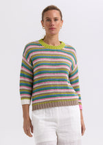 Load image into Gallery viewer, Zaket And Plover - Chunky Stripe Jumper - Chartreuse
