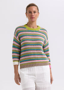Zaket And Plover - Chunky Stripe Jumper - Chartreuse