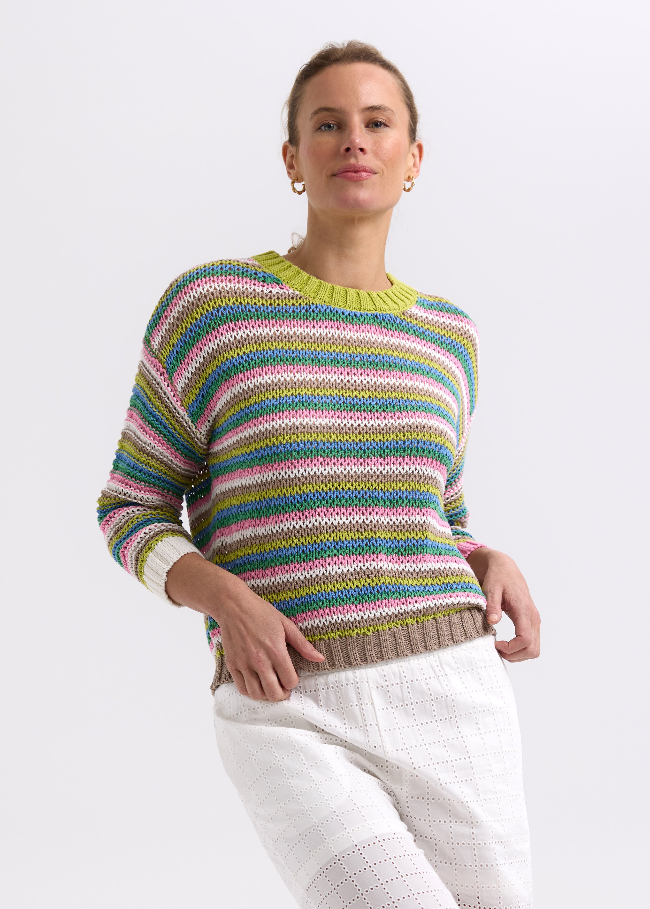 Zaket And Plover - Chunky Stripe Jumper - Chartreuse