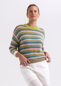 Zaket And Plover - Chunky Stripe Jumper - Chartreuse