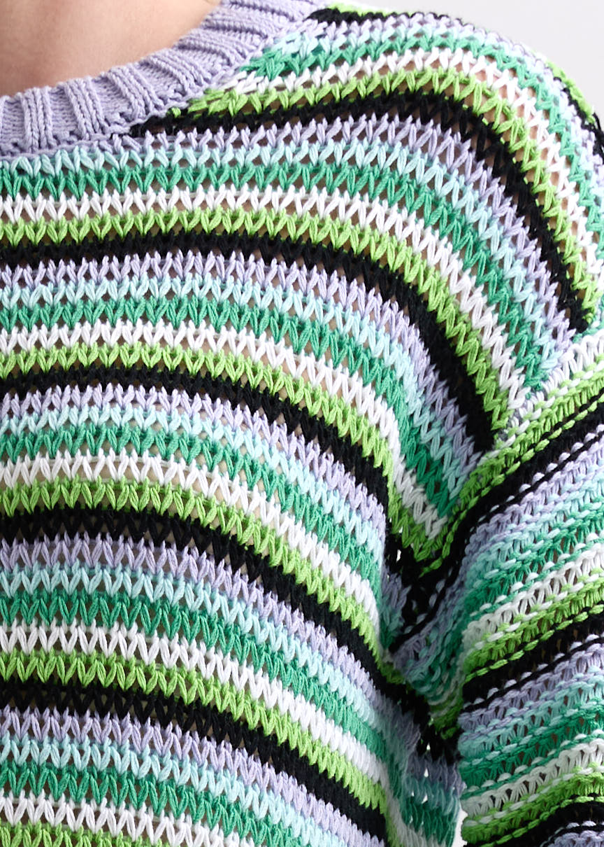 Zaket And Plover - Chunky Stripe Jumper - Lilac