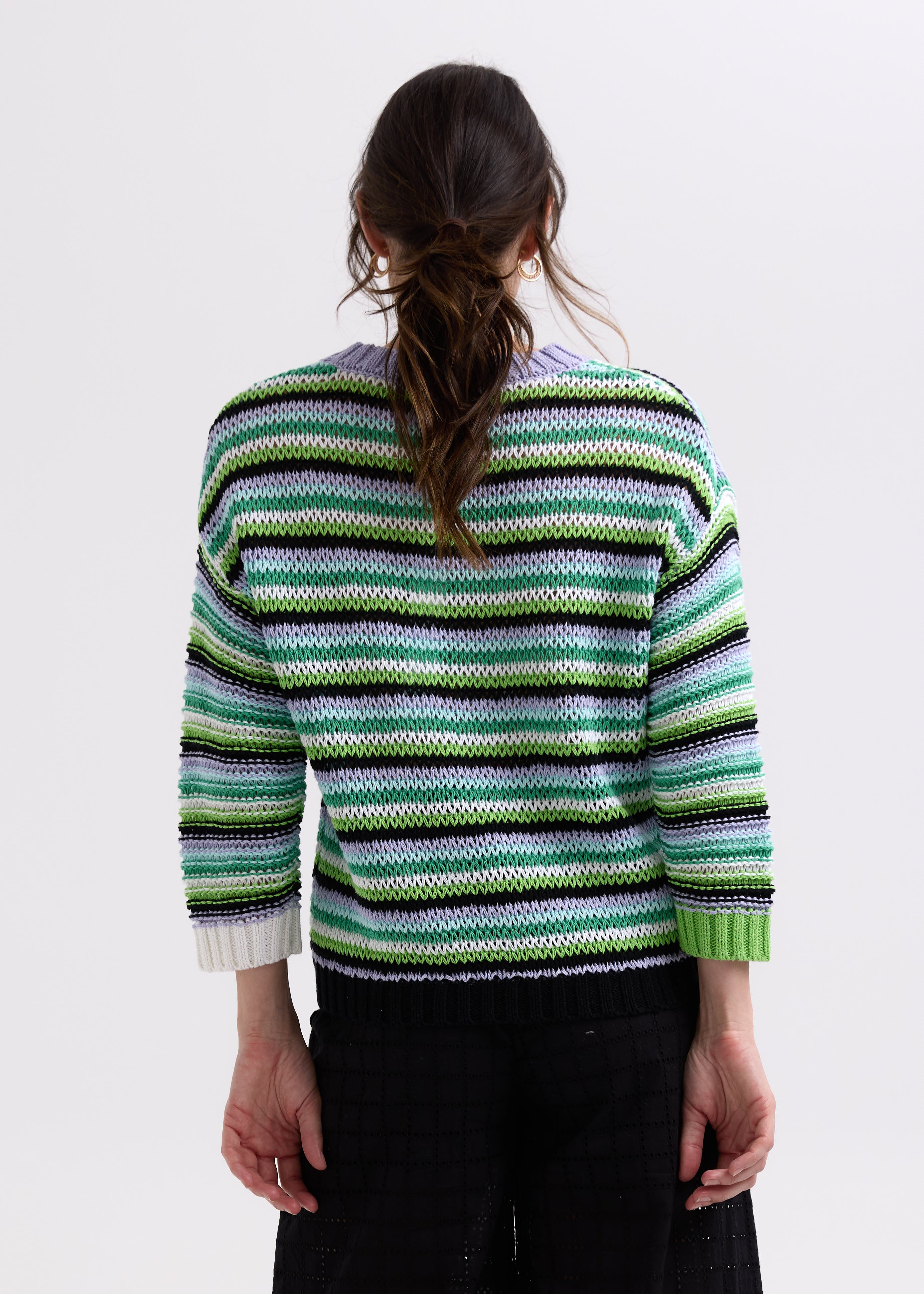 Zaket And Plover - Chunky Stripe Jumper - Lilac