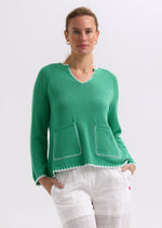 Load image into Gallery viewer, Zaket And Plover - Hand Work Trim A-Line Jumper - Apple
