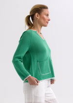 Load image into Gallery viewer, Zaket And Plover - Hand Work Trim A-Line Jumper - Apple
