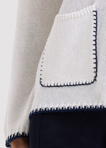 Load image into Gallery viewer, Zaket And Plove - Hand Work Trim A-Line Jumper - White
