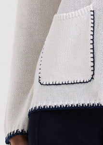 Zaket And Plove - Hand Work Trim A-Line Jumper - White