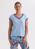 Load image into Gallery viewer, Zaket And Plover - Stripe Trim Top - Powder
