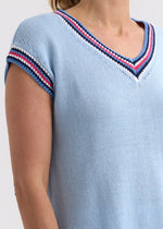 Load image into Gallery viewer, Zaket And Plover - Stripe Trim Top - Powder
