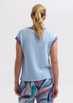 Load image into Gallery viewer, Zaket And Plover - Stripe Trim Top - Powder

