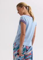 Load image into Gallery viewer, Zaket And Plover - Stripe Trim Top - Powder
