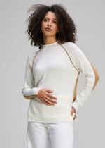 Load image into Gallery viewer, Zaket And Plover - Two Way Funnel Sweater - White
