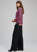 Load image into Gallery viewer, Zaket And Plover - Stripe V Essential Sweater - Rhubarb
