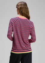 Load image into Gallery viewer, Zaket And Plover - Stripe V Essential Sweater - Rhubarb
