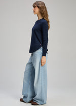 Load image into Gallery viewer, Zaket And Plover - Rounded Bottom Essential Sweater - Dark Denim
