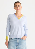 Load image into Gallery viewer, Zaket and Plover - V Accent Knit - Clear Sky
