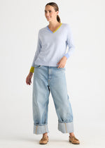Load image into Gallery viewer, Zaket and Plover - V Accent Knit - Clear Sky
