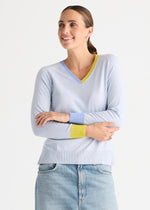 Load image into Gallery viewer, Zaket and Plover - V Accent Knit - Clear Sky
