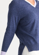 Load image into Gallery viewer, Zaket and Plover - V Accent Knit - Denim
