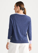 Load image into Gallery viewer, Zaket and Plover - V Accent Knit - Denim
