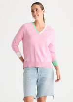 Load image into Gallery viewer, Zaket and Plover - V Accent Knit - Tickled Pink
