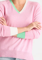 Load image into Gallery viewer, Zaket and Plover - V Accent Knit - Tickled Pink
