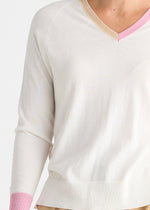 Load image into Gallery viewer, Zaket and Plover - V Accent Knit - White
