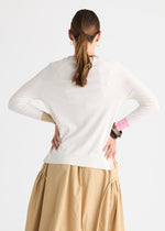 Load image into Gallery viewer, Zaket and Plover - V Accent Knit - White
