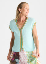 Load image into Gallery viewer, Zaket And Plover - Crochet Trim Tank - Seamist
