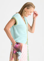 Load image into Gallery viewer, Zaket And Plover - Crochet Trim Tank - Seamist
