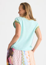Load image into Gallery viewer, Zaket And Plover - Crochet Trim Tank - Seamist
