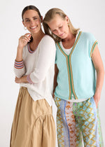Load image into Gallery viewer, Zaket And Plover - Crochet Trim Tank - Seamist

