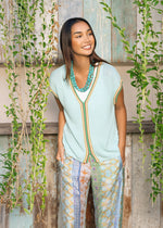 Load image into Gallery viewer, Zaket And Plover - Crochet Trim Tank - Seamist
